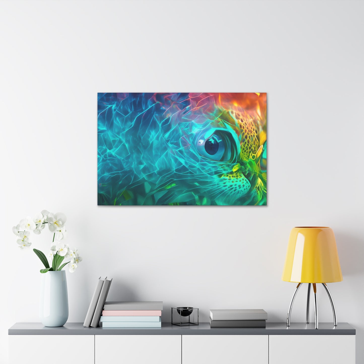 Rainbow wave stretched Canvas Gallery Wraps for the gameroom art gay gift for lgbtq lovers ally femme style art horizontal orientation v3