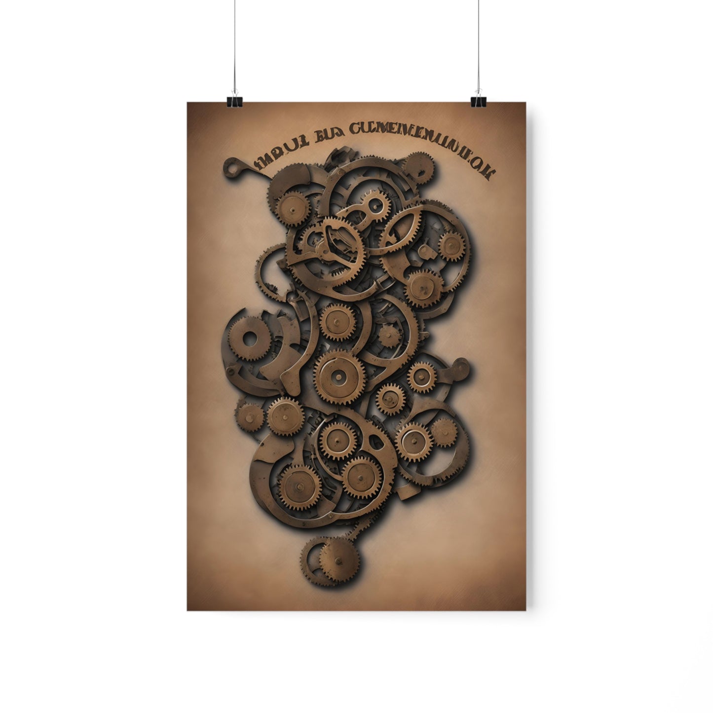 Steampunk Sign hanging poster Premium Matte Vertical Posters for the man cave library bar art garage v2