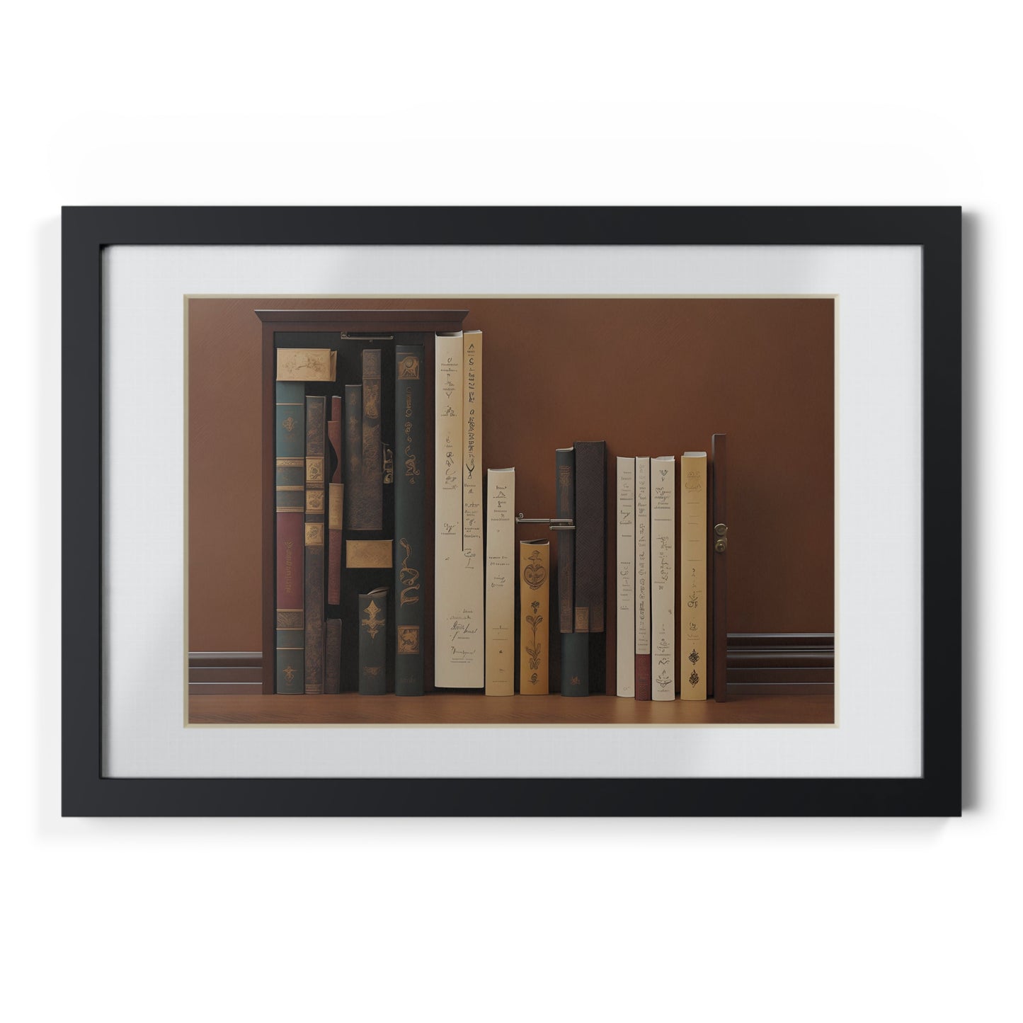 Unhidden door framed art library bookshelf studio study office poster teacher v2