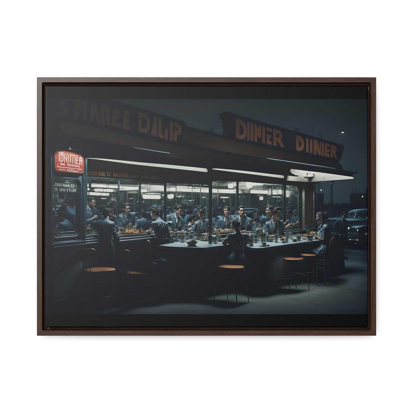 Drive-In Diner Dreams Nostalgic Dystopian Collection of Retro Wall Art Gallery Canvas Wraps Horizontal Frame v2/6