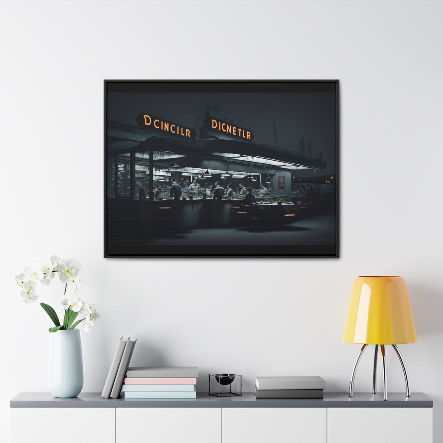 Drive-In Diner Dreams Nostalgic Dystopian Collection of Retro Wall Art Gallery Canvas Wraps Horizontal Frame v1/6