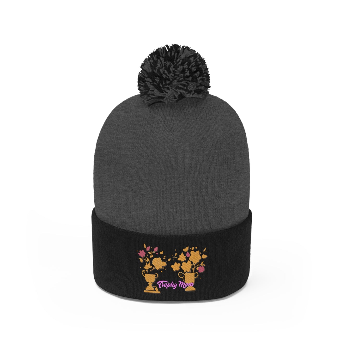 Trophy mom beanie embroidered mothers day Pom Pom Beanie gift trophy for mom birthday mommy christmas present