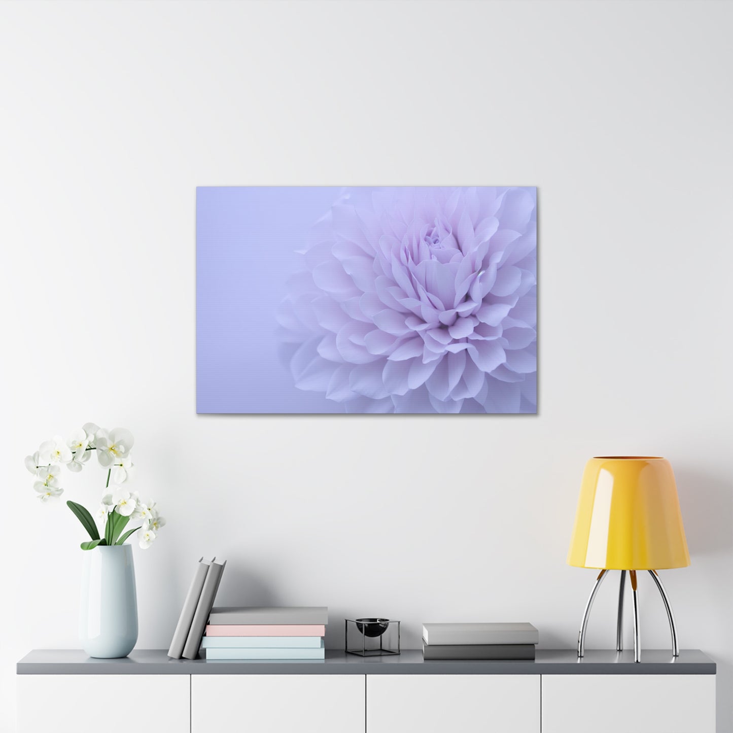 Soft Art White Flower canvas wrap around Soft pink and white print for a soft clean home decor Soft floral art canvas print for the bathroom