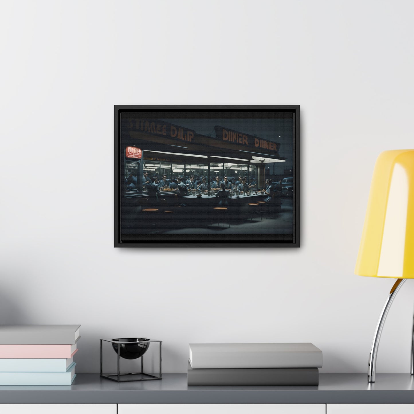 Drive-In Diner Dreams Nostalgic Dystopian Collection of Retro Wall Art Gallery Canvas Wraps Horizontal Frame v2/6