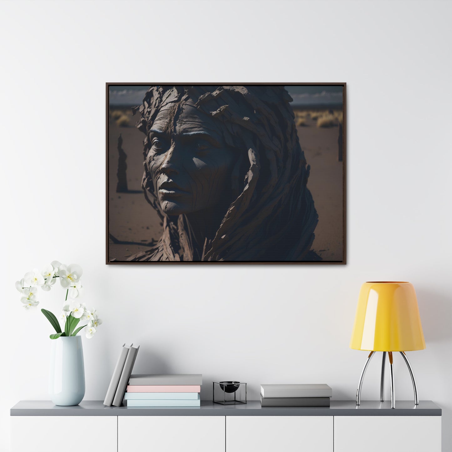 Rusted art Gallery Canvas Wrap artwork depicting a fresh start at life in a barren wasteland