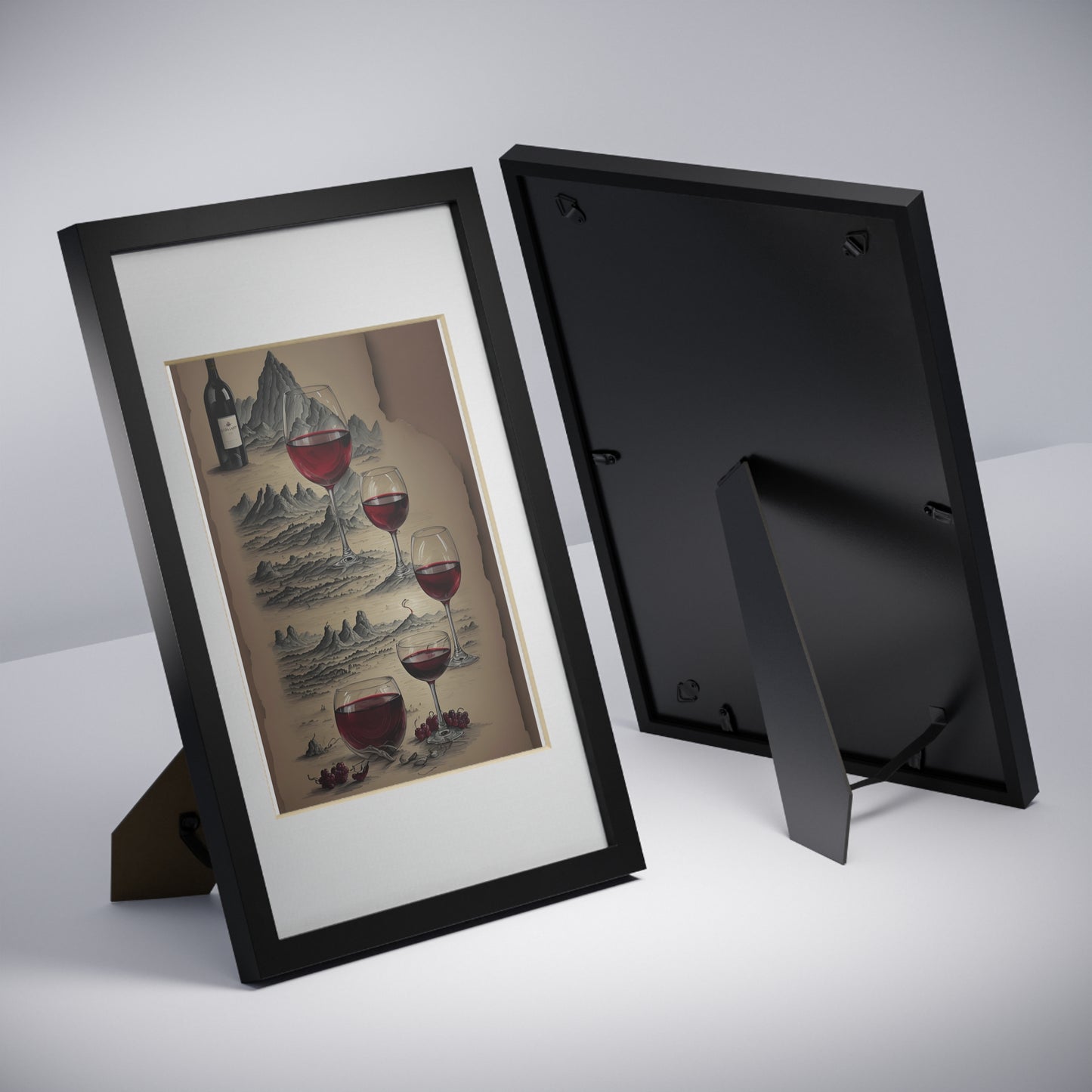 Wine framed art bar gift for mom black for the kitchen dining poster v5