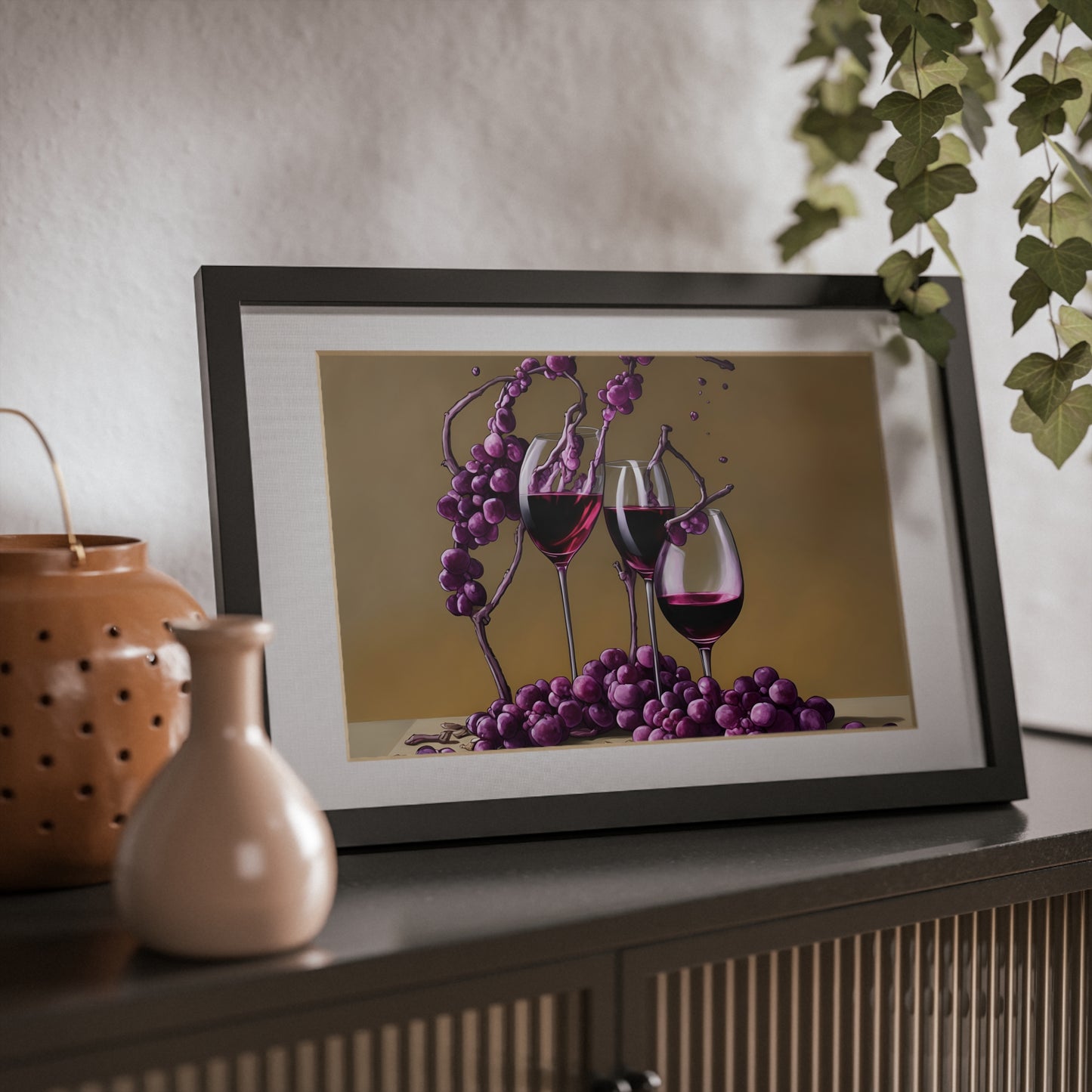 Wine framed art bar gift for mom black for the kitchen dining poster v9