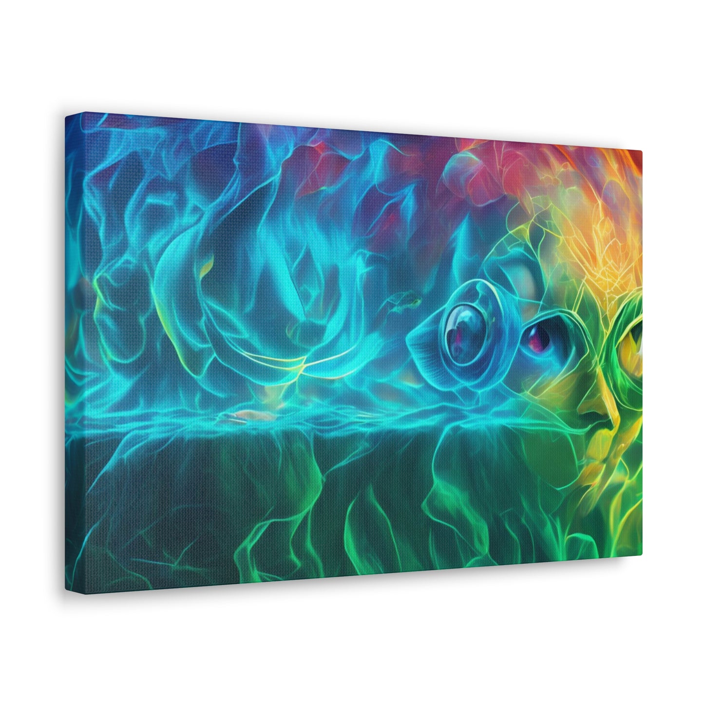 Rainbow wave stretched Canvas Gallery Wraps for the gameroom art gay gift for lgbtq lovers ally femme style art horizontal orientation v4