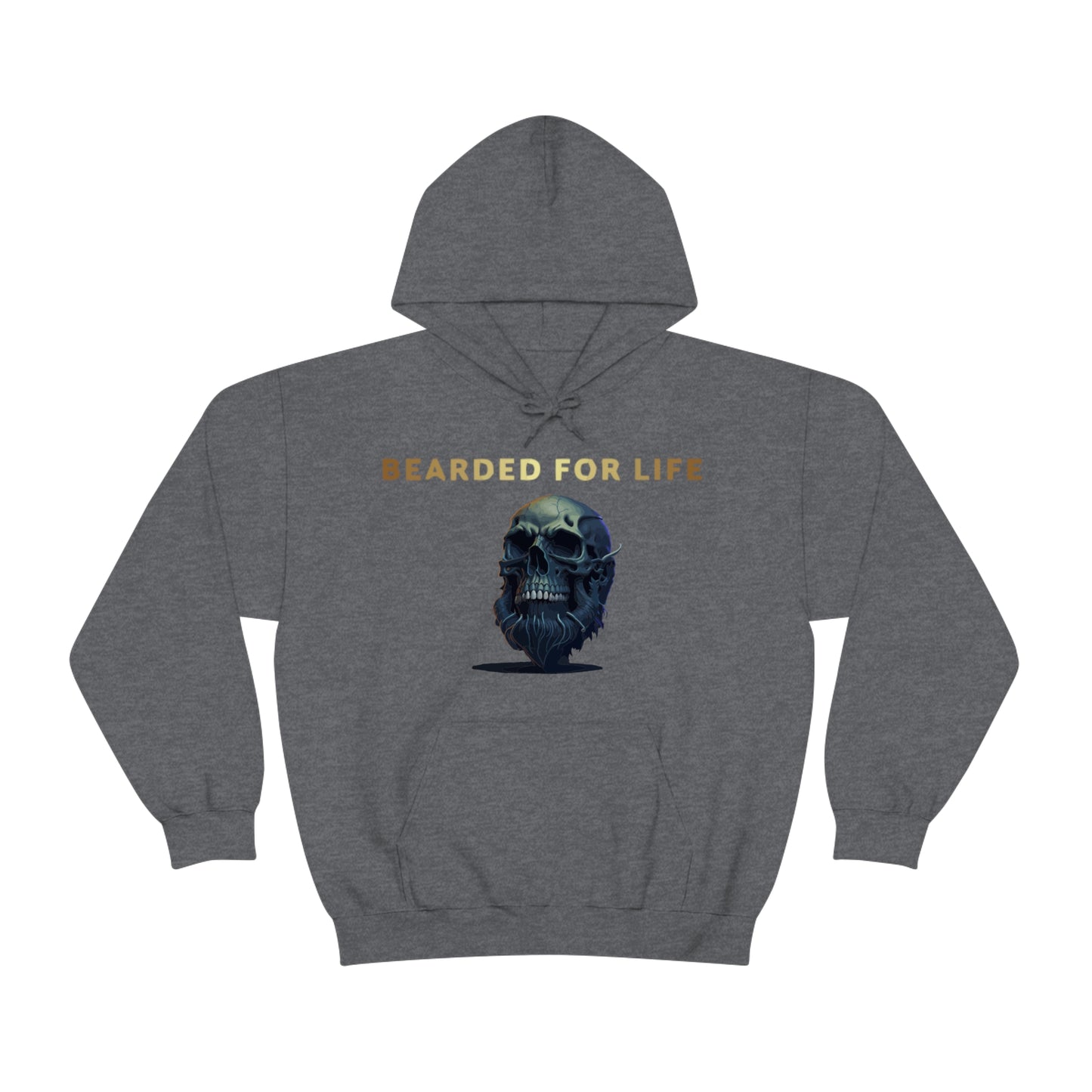 Bearded for life hoodie with a skull with a beard for the man that will have beard till he dies and is proud of his beard on fathers v2