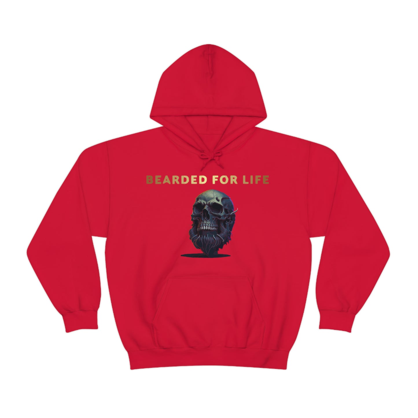 Bearded for life hoodie with a skull with a beard for the man that will have beard till he dies and is proud of his beard on fathers v2