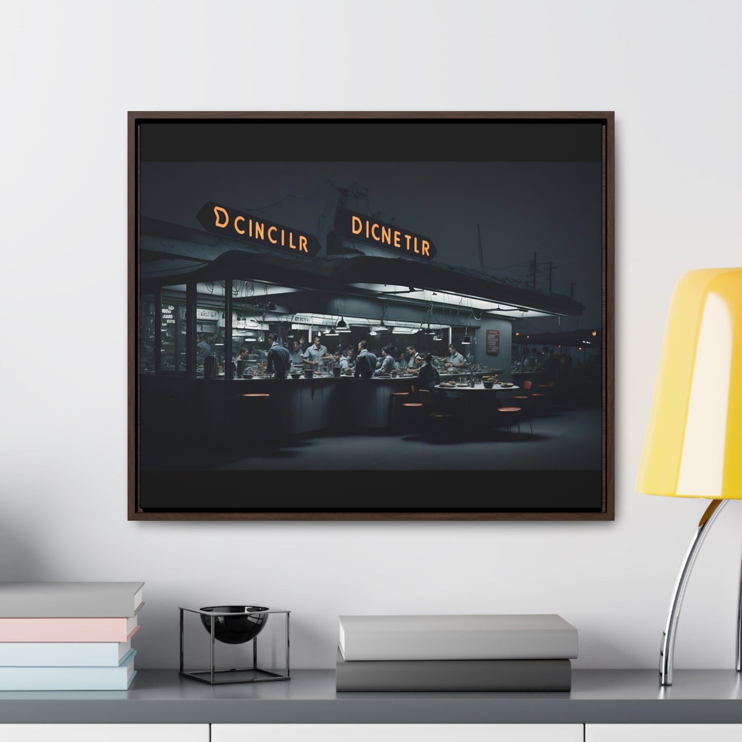 Drive-In Diner Dreams Nostalgic Dystopian Collection of Retro Wall Art Gallery Canvas Wraps Horizontal Frame v1/6