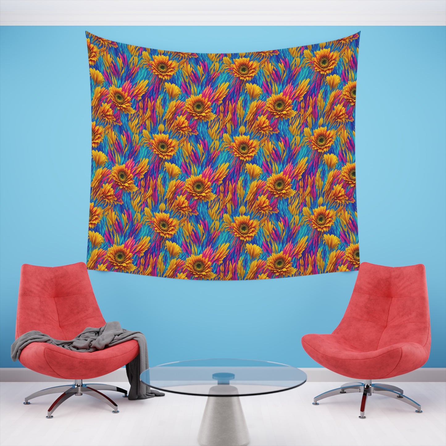 Rainbow Flower Tapestry for the wall for pride and celebrating inclusiveness lgbtq ally wall art gay wall art up to 100 inches show pride v2