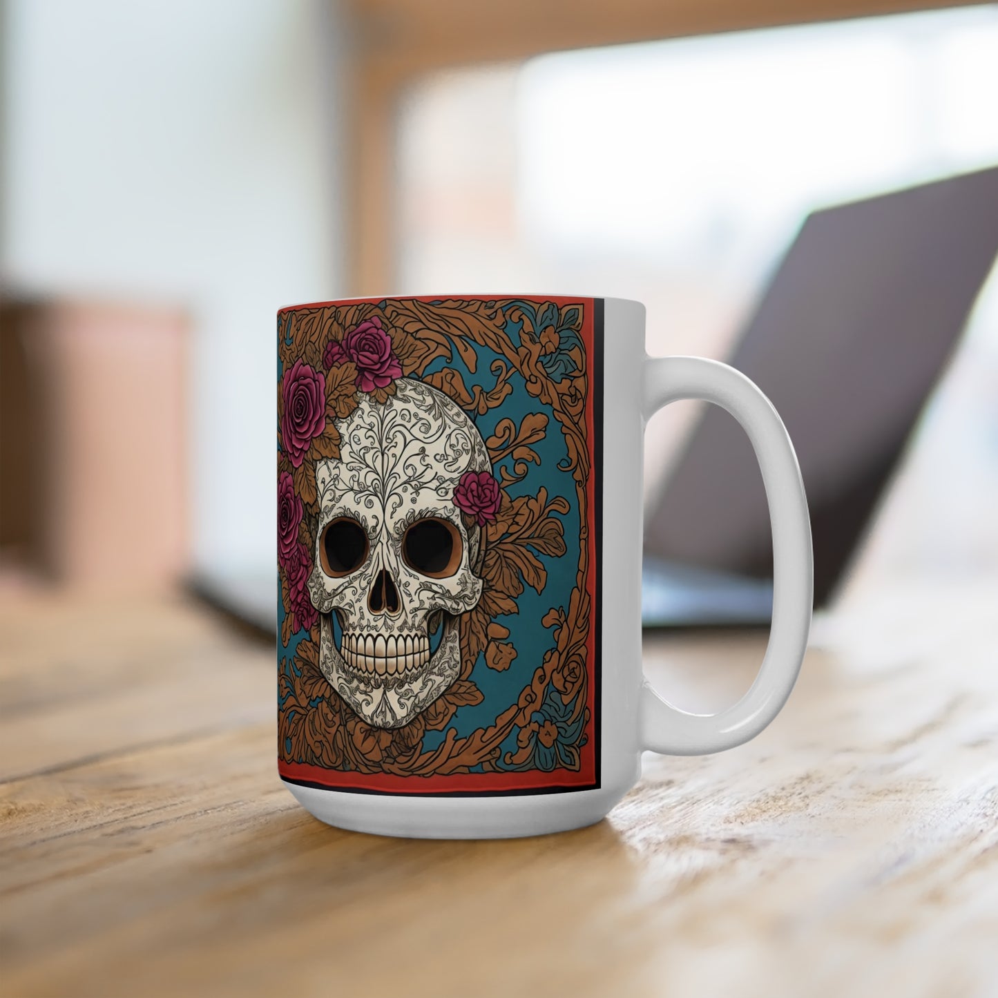 Sugar Skull Ceramic Mug 15oz v3