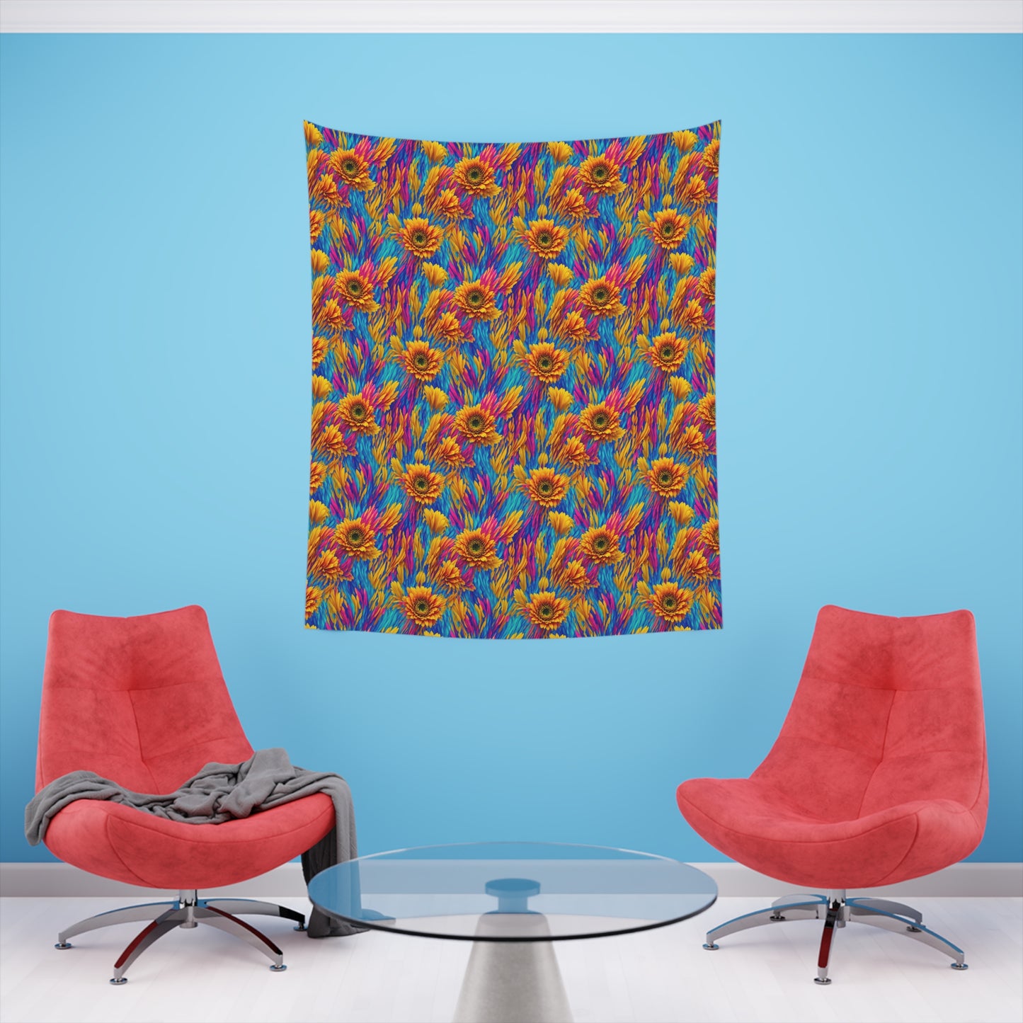 Rainbow Flower Tapestry for the wall for pride and celebrating inclusiveness lgbtq ally wall art gay wall art up to 100 inches show pride v2