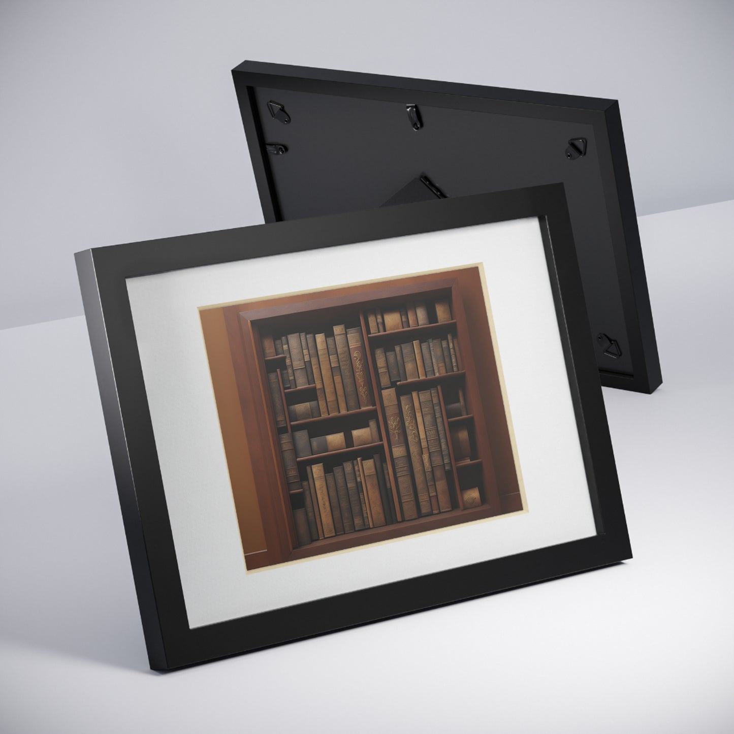 Library framed art library bookshelf studio study office poster teacher 2