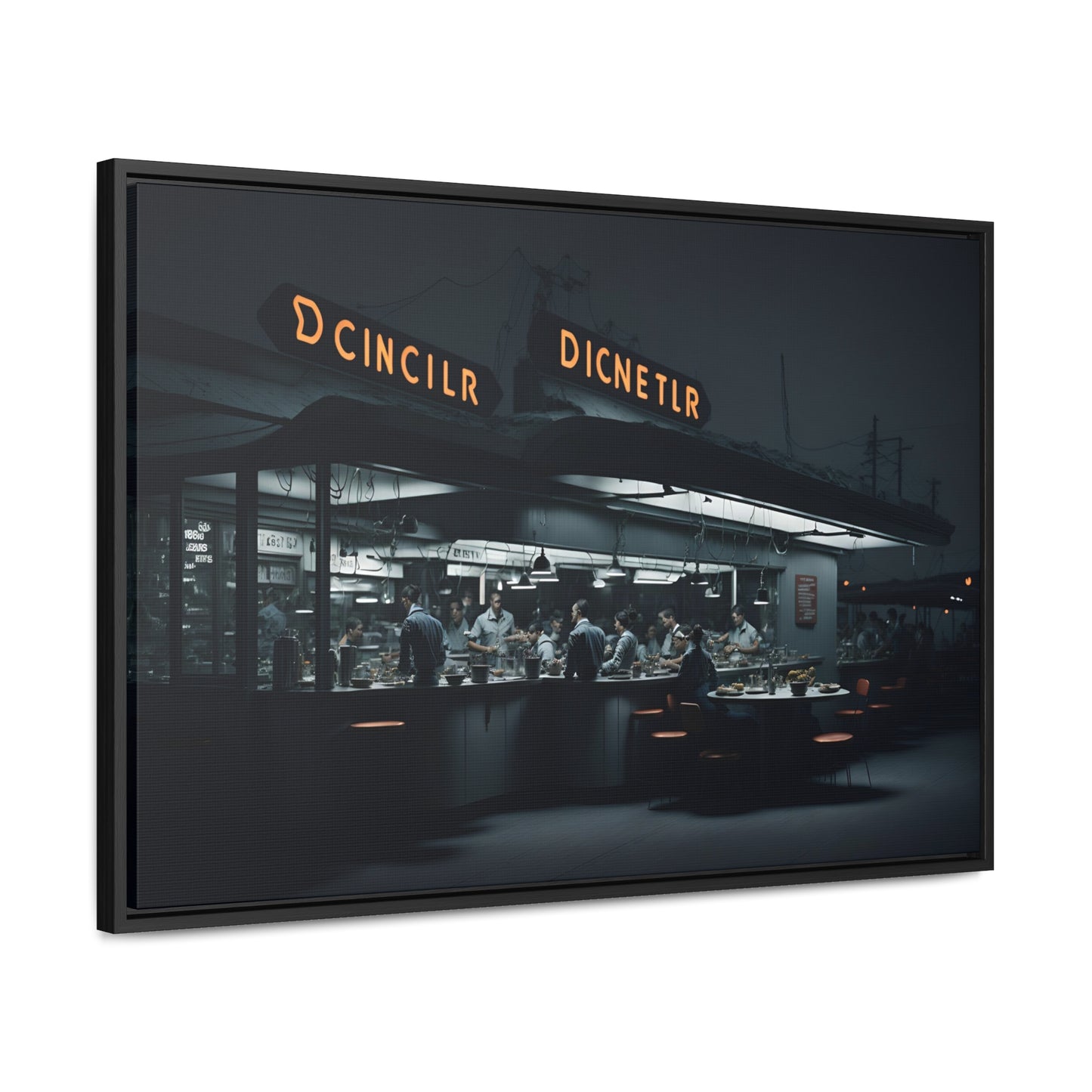 Drive-In Diner Dreams Nostalgic Dystopian Collection of Retro Wall Art Gallery Canvas Wraps Horizontal Frame v1/6