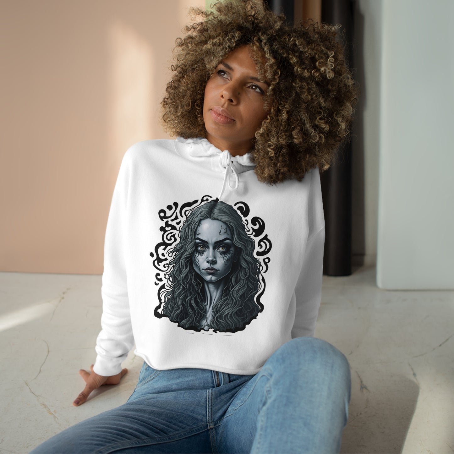 Dark Alice Crop Hoodie for Goth alice in wonderland fans Gothic wonderland alternative alice in alternative wonderland v6