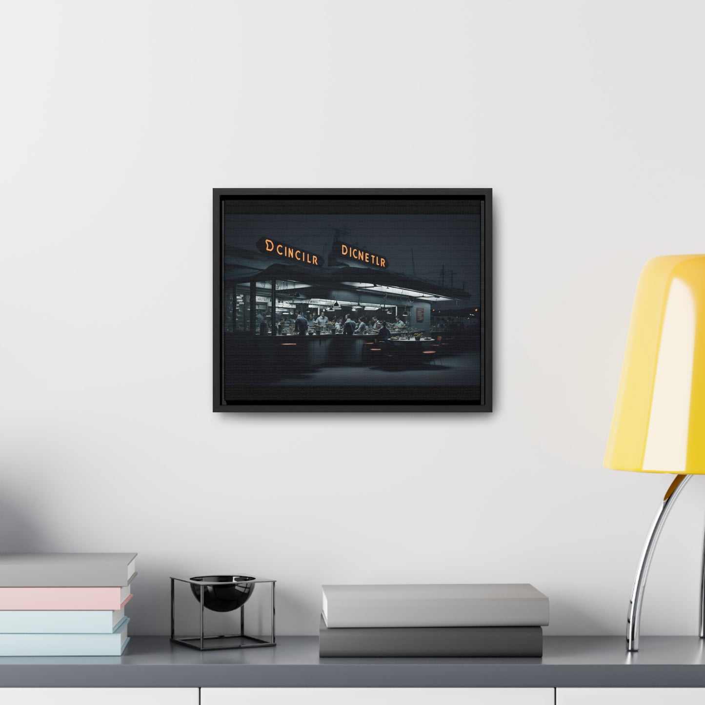 Drive-In Diner Dreams Nostalgic Dystopian Collection of Retro Wall Art Gallery Canvas Wraps Horizontal Frame v1/6