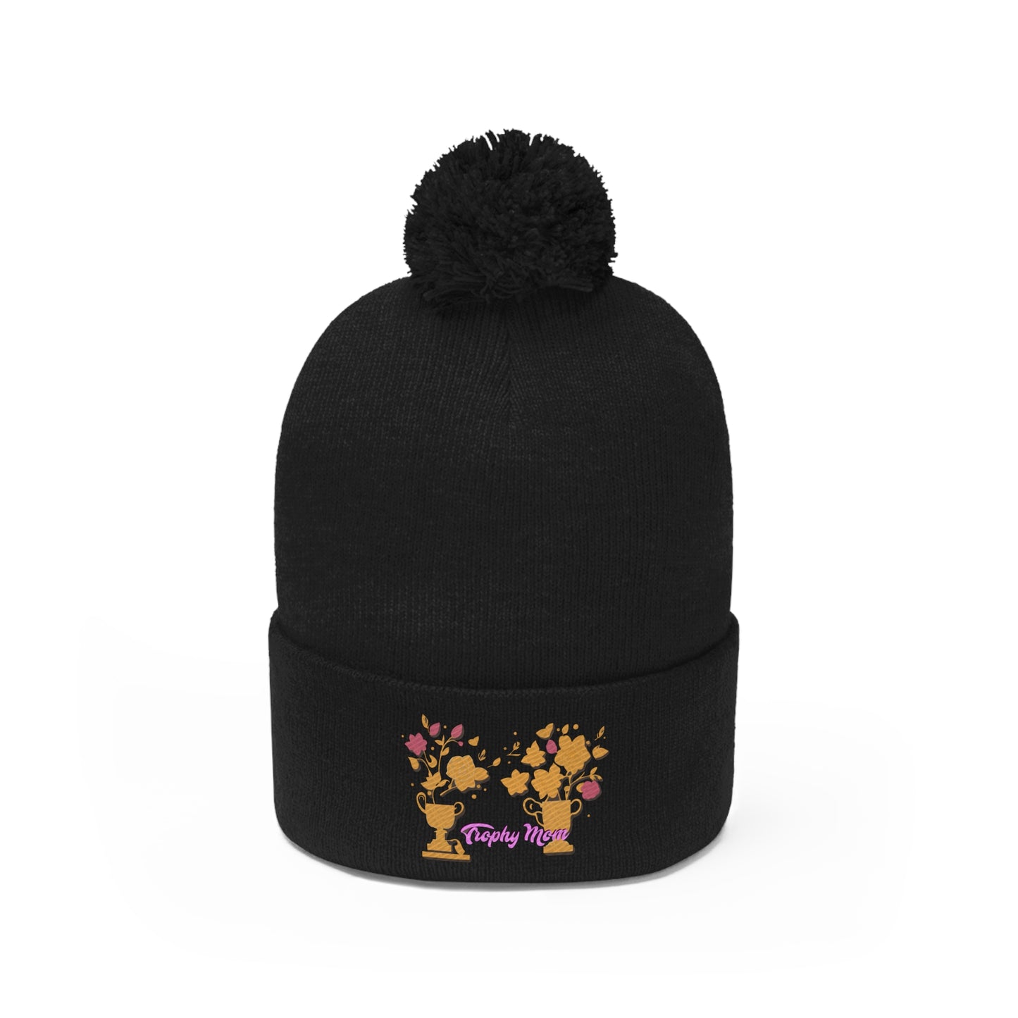 Trophy mom beanie embroidered mothers day Pom Pom Beanie gift trophy for mom birthday mommy christmas present