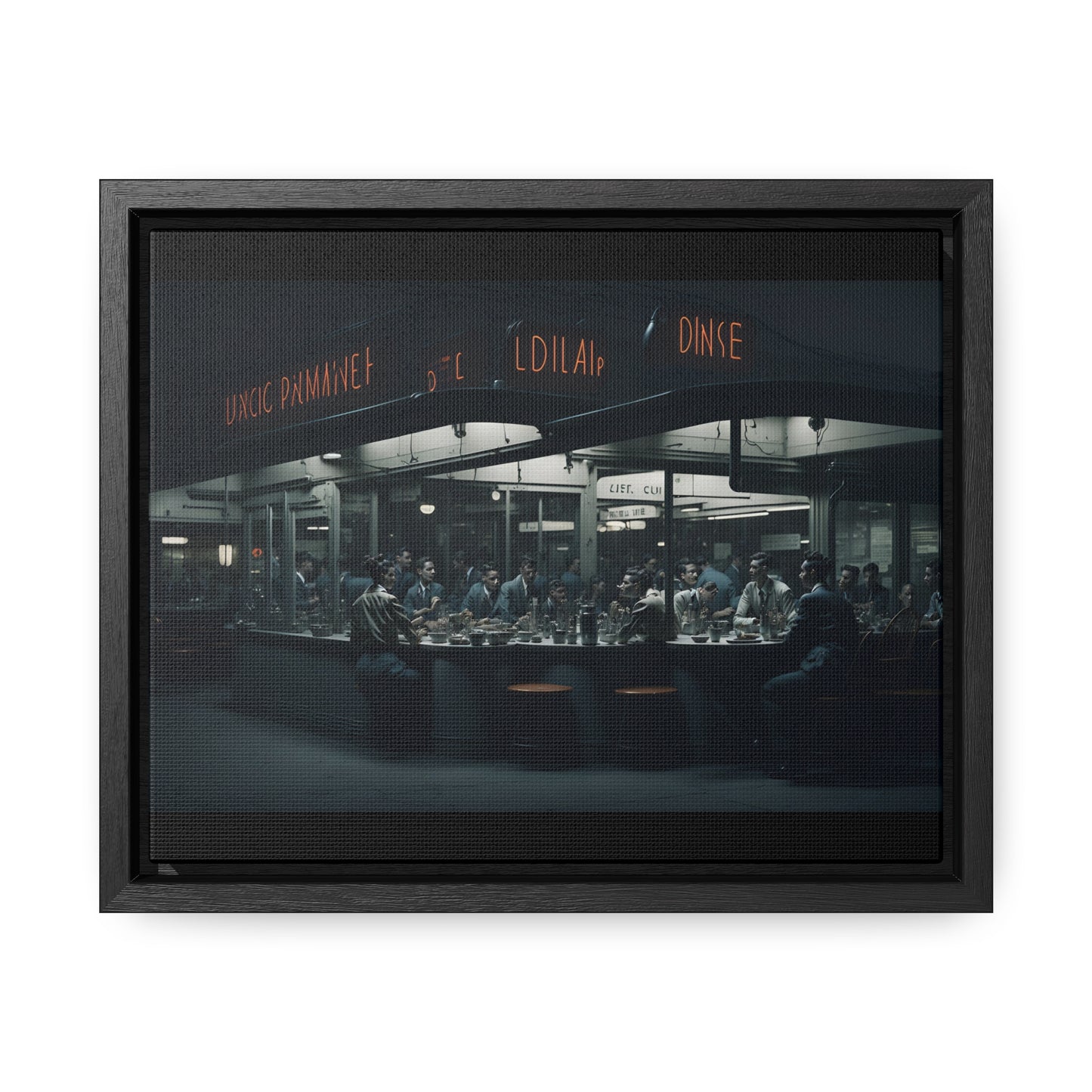 Drive-In Diner Dreams Nostalgic Dystopian Collection of Retro Wall Art Gallery Canvas Wraps Horizontal Frame v4/6