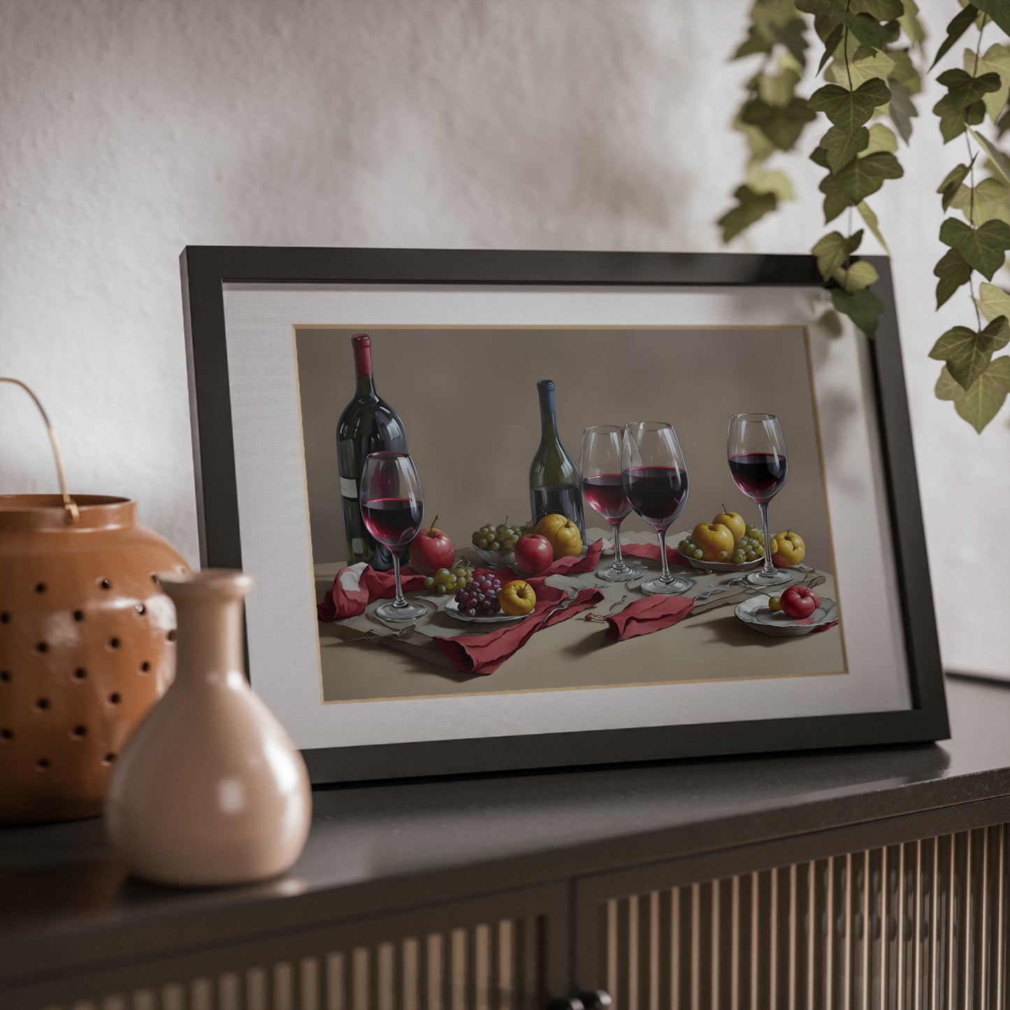 Wine framed art bar gift for mom black for the kitchen dining poster v4