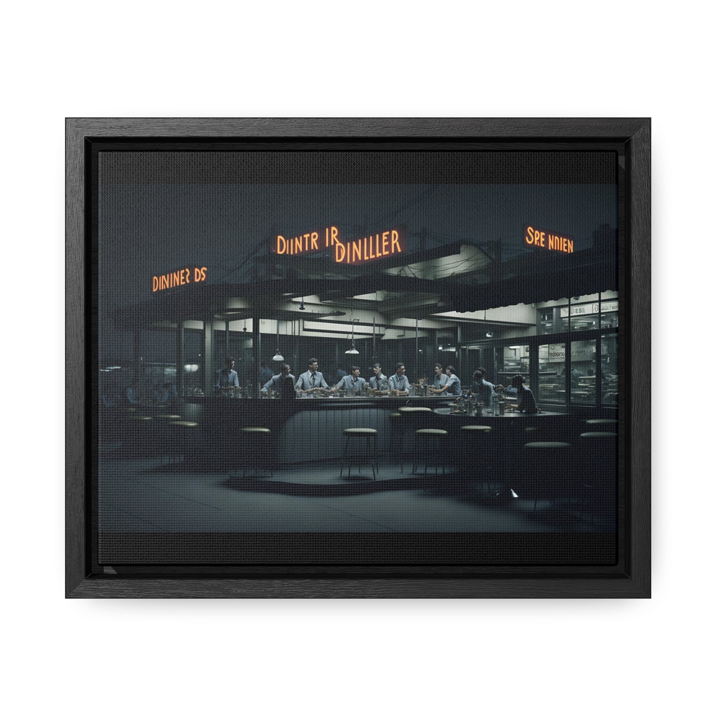 Drive-In Diner Dreams Nostalgic Dystopian Collection of Retro Wall Art Gallery Canvas Wraps Horizontal Frame v3/6