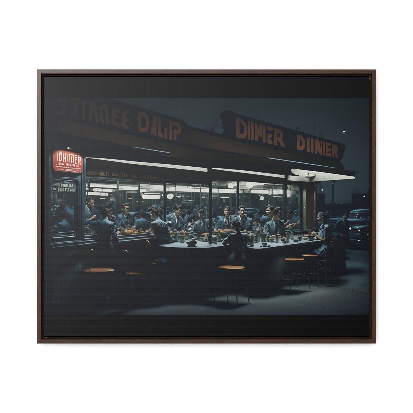 Drive-In Diner Dreams Nostalgic Dystopian Collection of Retro Wall Art Gallery Canvas Wraps Horizontal Frame v2/6