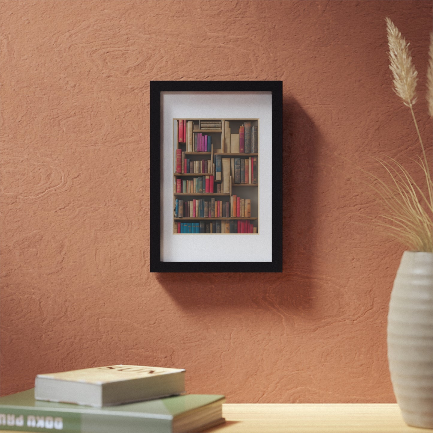 Library framed art library bookshelf studio study office poster teacher 3