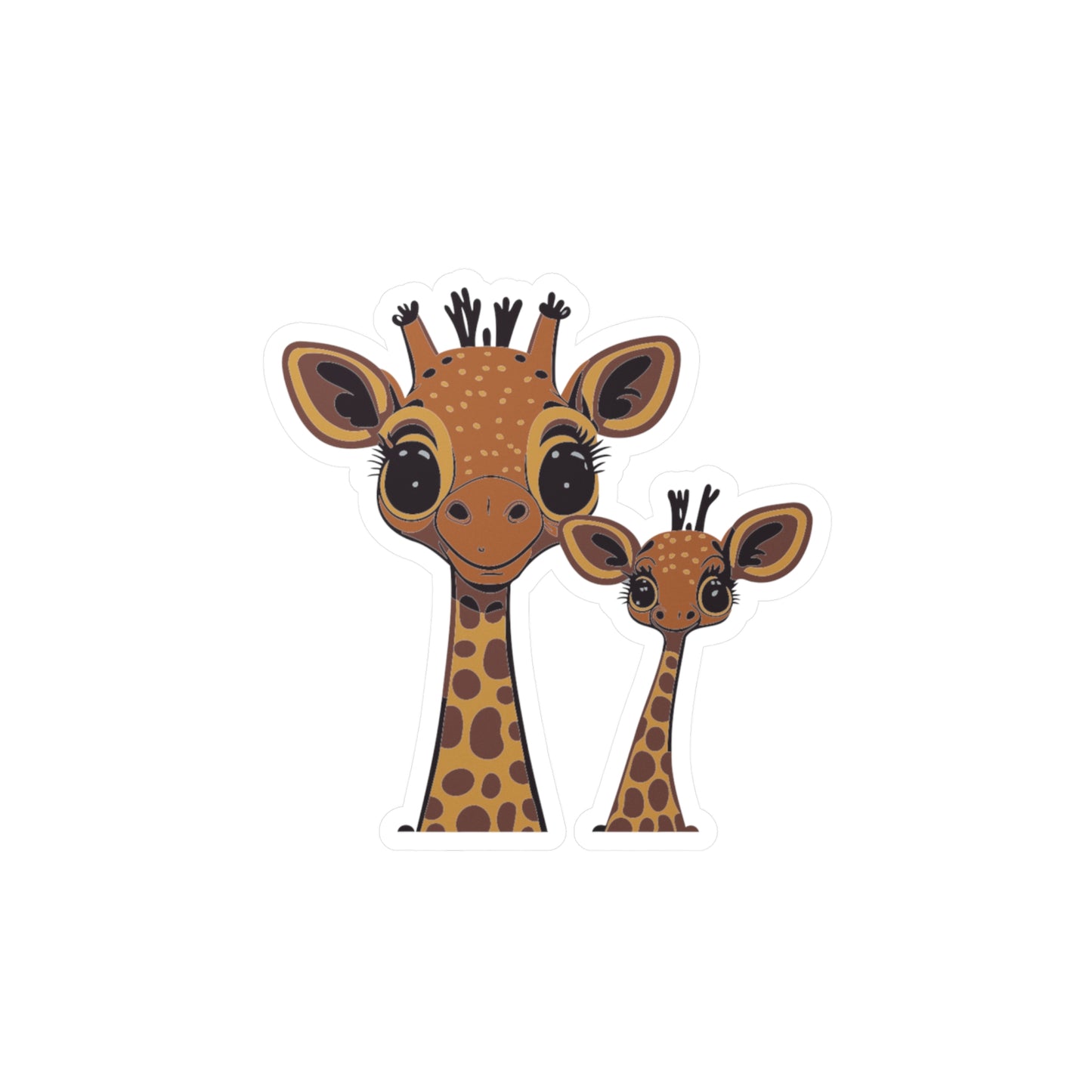 Mother and baby Giraffe Vinyl Decal to liven up the playroom with  vinyl cartoon animals with satin finish removable and restick decal