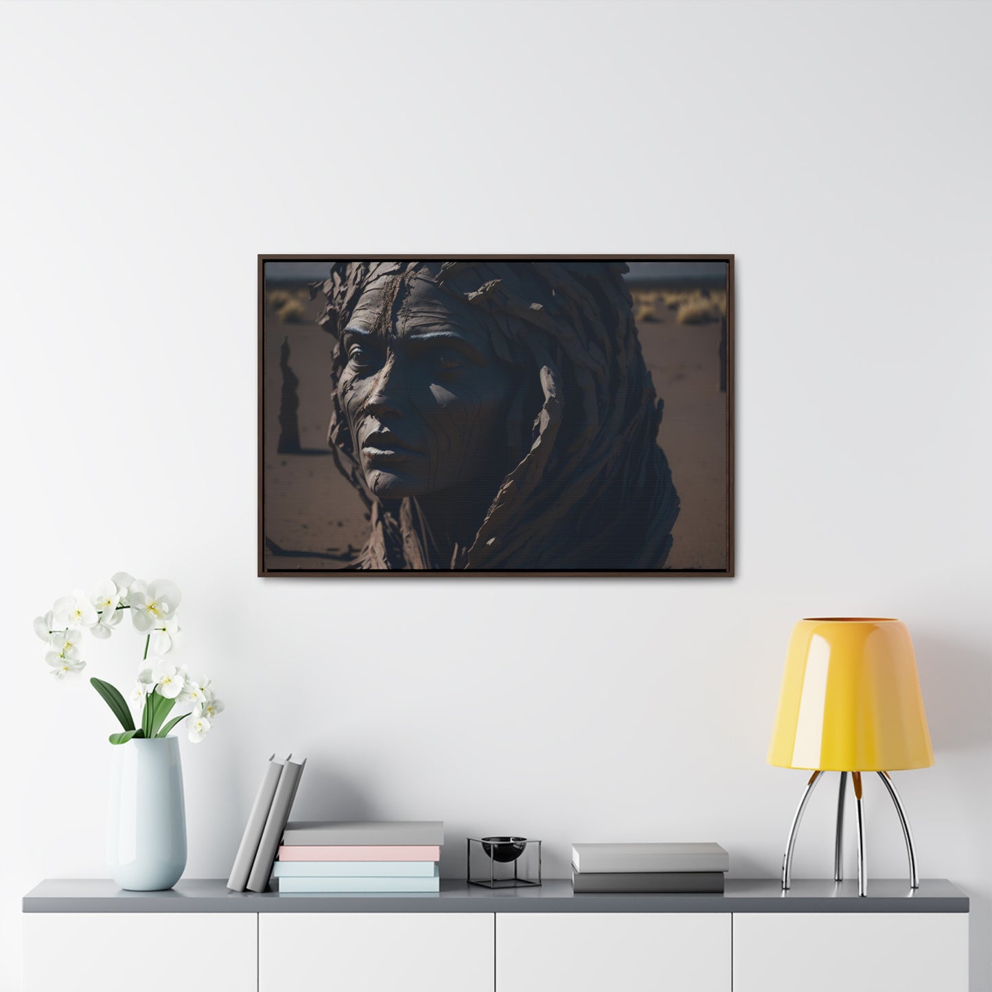 Rusted art Gallery Canvas Wrap artwork depicting a fresh start at life in a barren wasteland