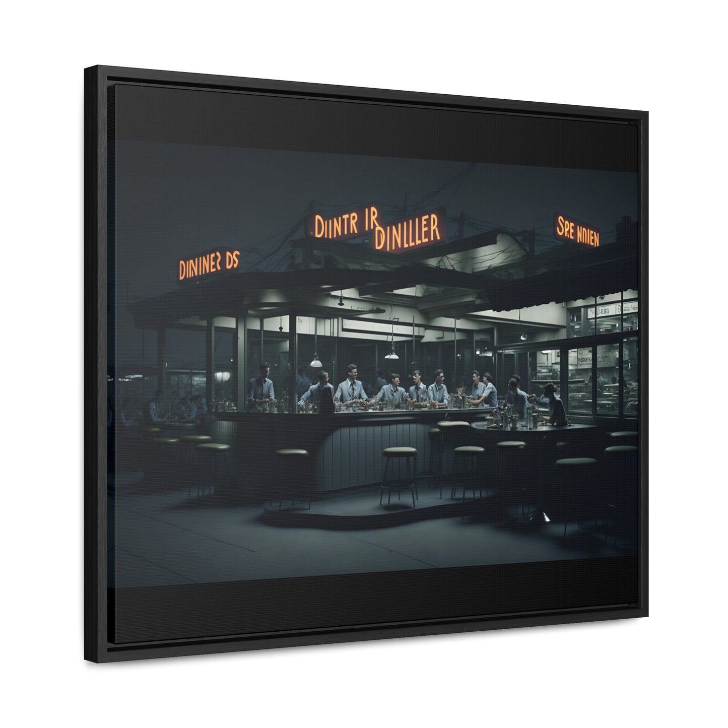 Drive-In Diner Dreams Nostalgic Dystopian Collection of Retro Wall Art Gallery Canvas Wraps Horizontal Frame v3/6