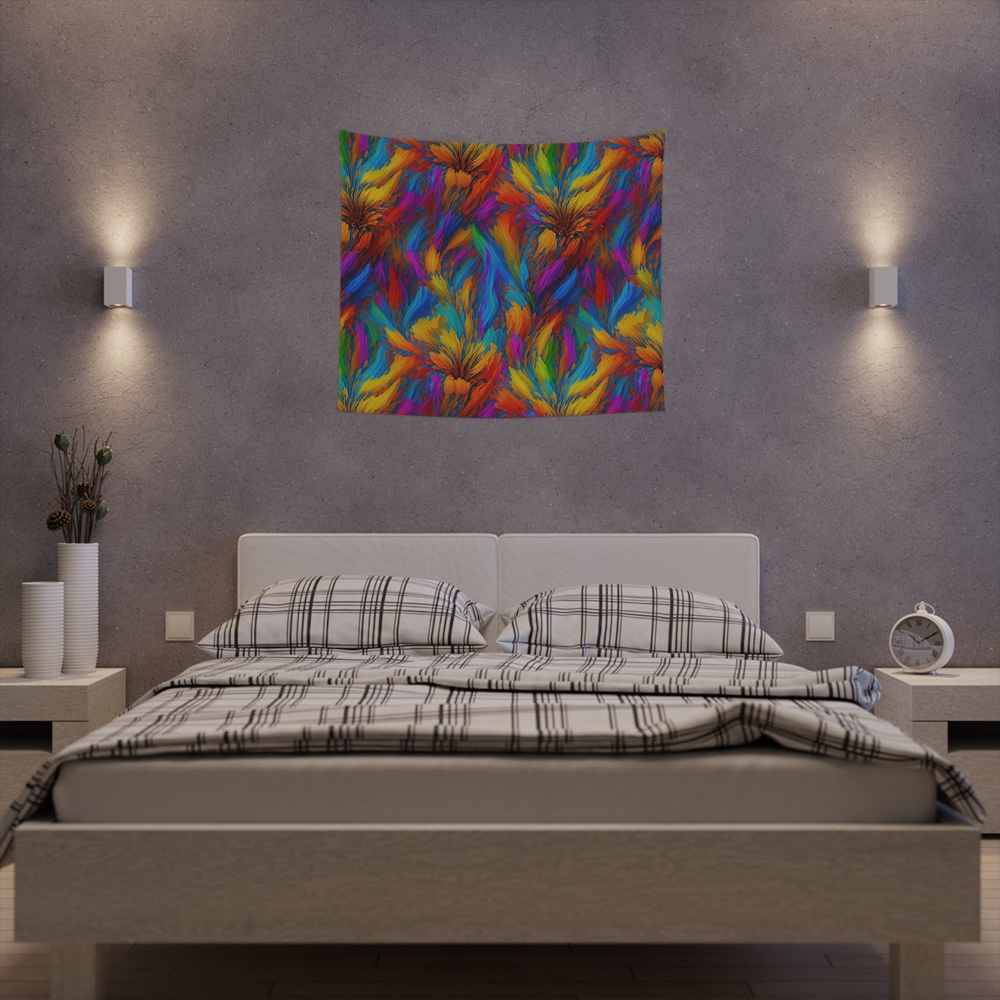 Rainbow Flower Tapestry for the wall for pride and celebrating inclusiveness lgbtq ally wall art gay wall art up to 100 inches show pride