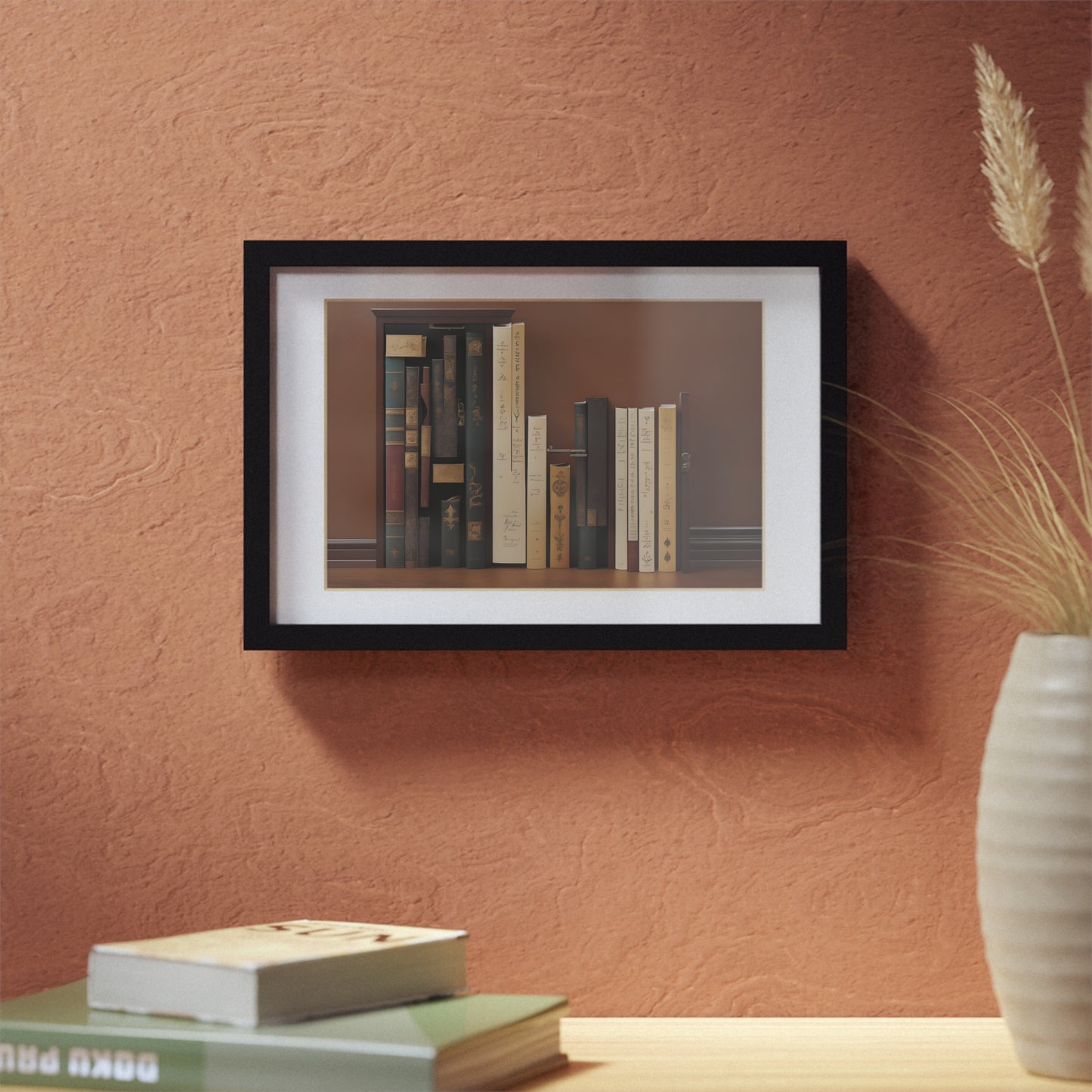 Unhidden door framed art library bookshelf studio study office poster teacher v2