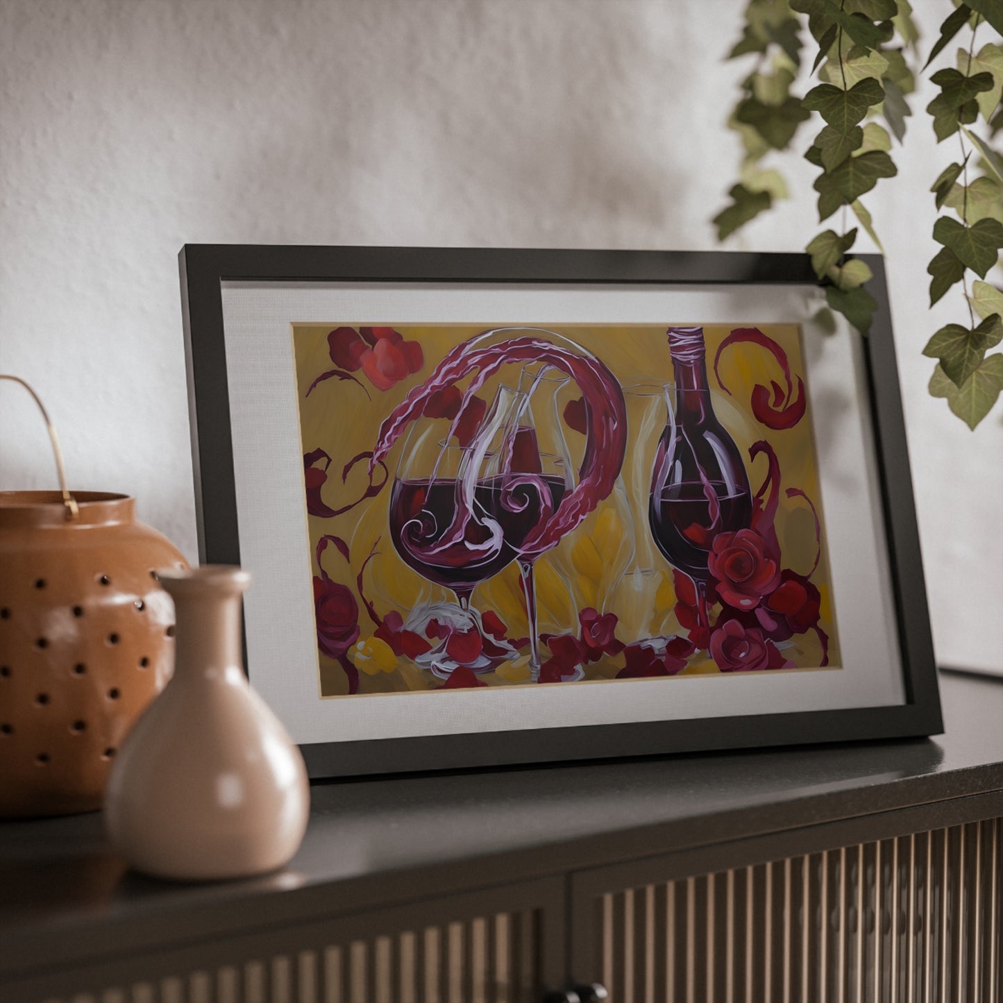 Wine framed art bar gift for mom black for the kitchen dining room poster v7