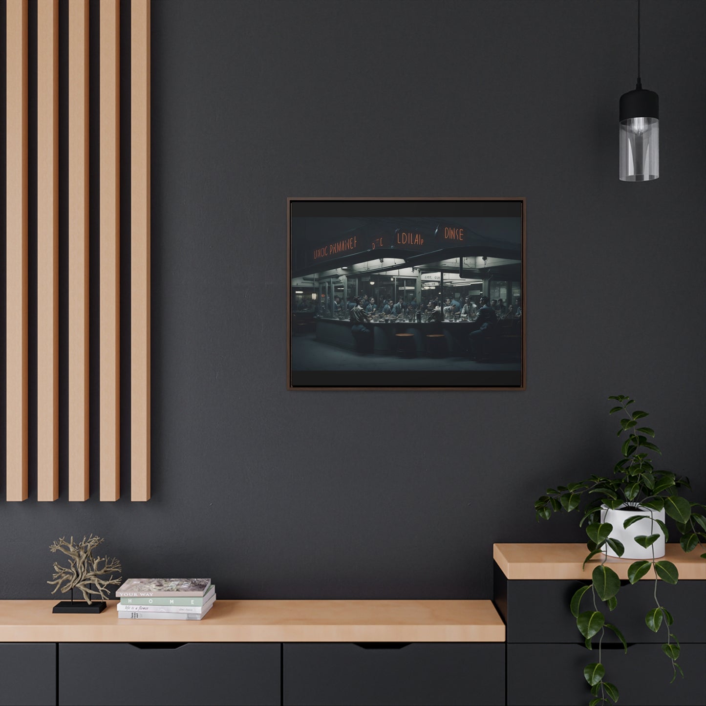 Drive-In Diner Dreams Nostalgic Dystopian Collection of Retro Wall Art Gallery Canvas Wraps Horizontal Frame v4/6