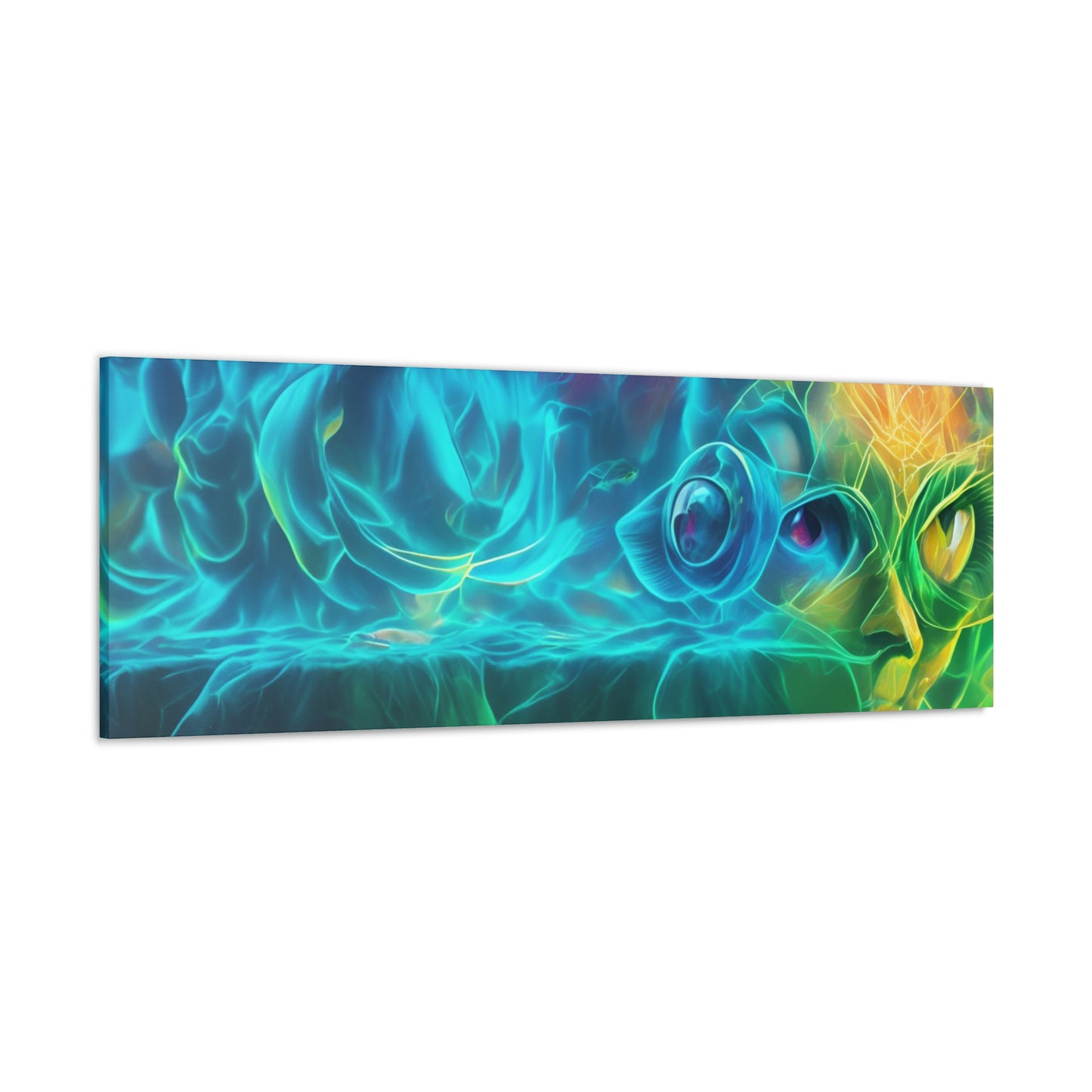 Rainbow wave stretched Canvas Gallery Wraps for the gameroom art gay gift for lgbtq lovers ally femme style art horizontal orientation v4