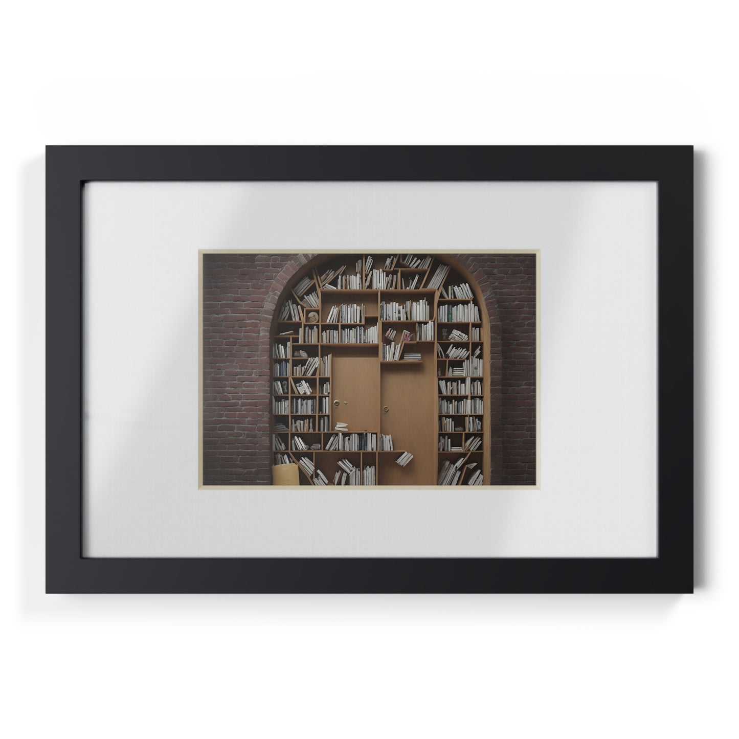 Unhidden door framed art library bookshelf studio study office poster teacher v1