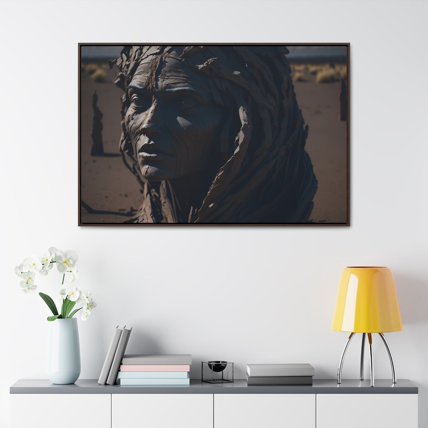 Rusted art Gallery Canvas Wrap artwork depicting a fresh start at life in a barren wasteland