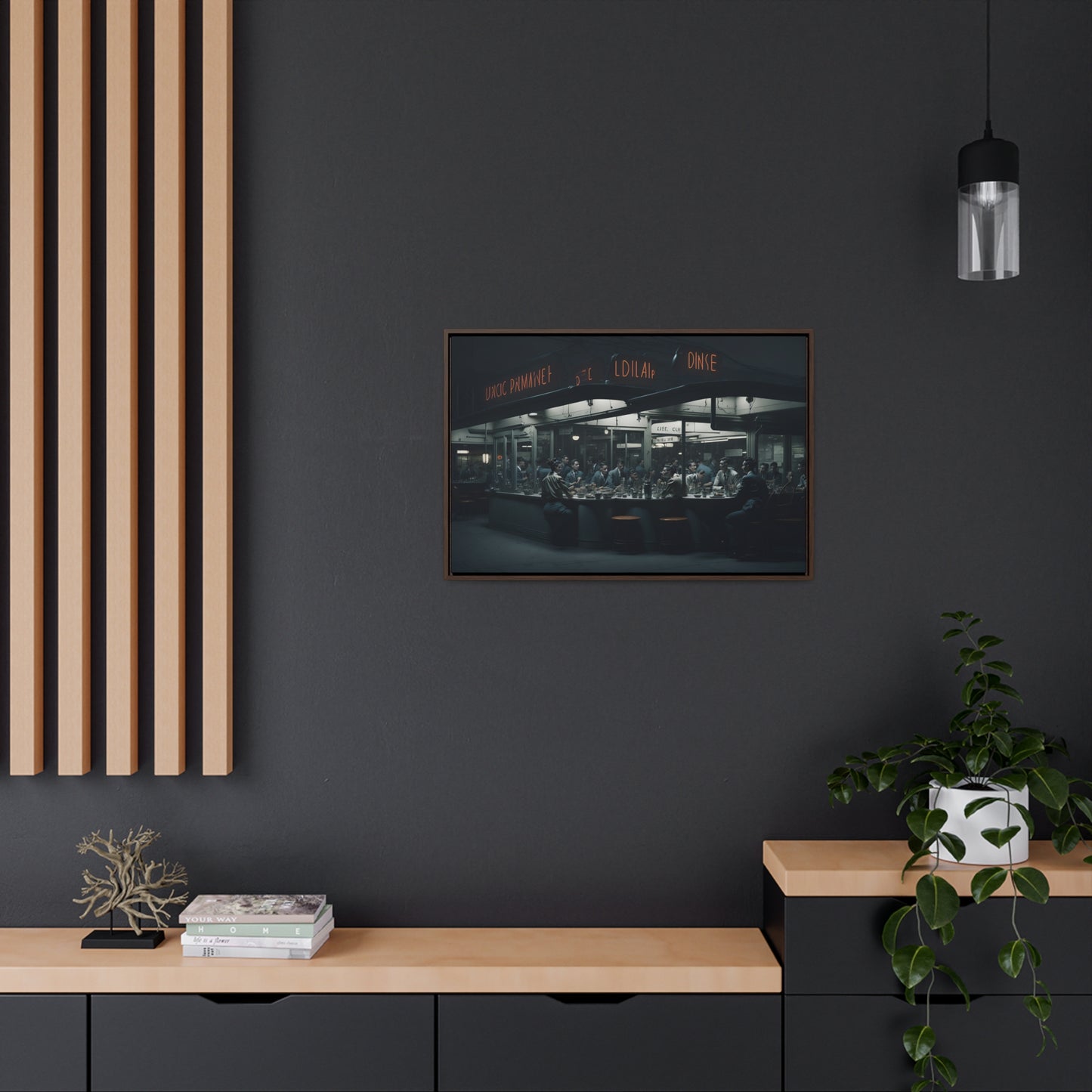 Drive-In Diner Dreams Nostalgic Dystopian Collection of Retro Wall Art Gallery Canvas Wraps Horizontal Frame v4/6