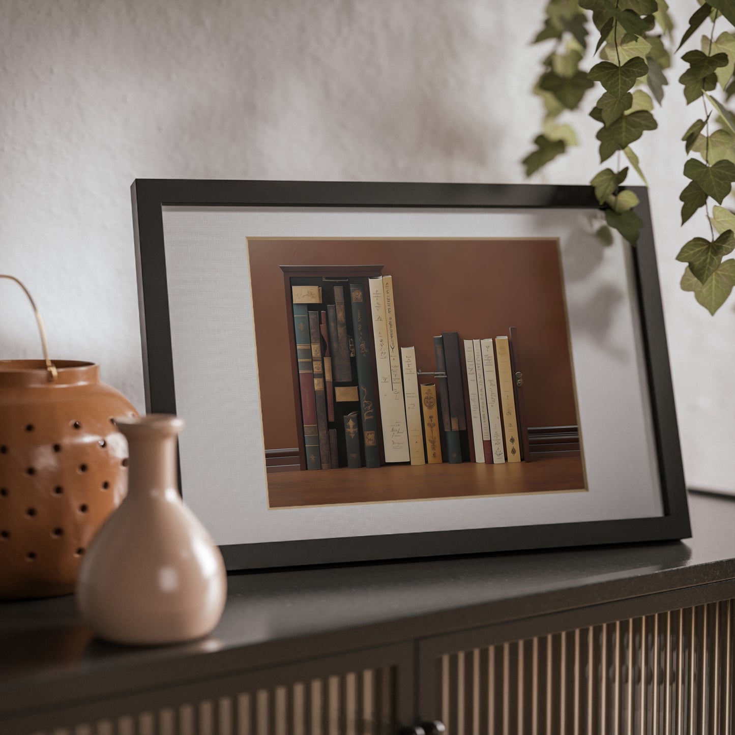 Unhidden door framed art library bookshelf studio study office poster teacher v2