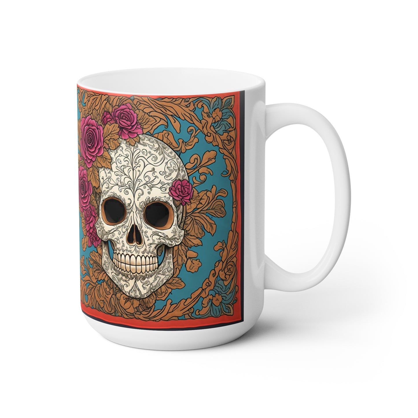 Sugar Skull Ceramic Mug 15oz v3