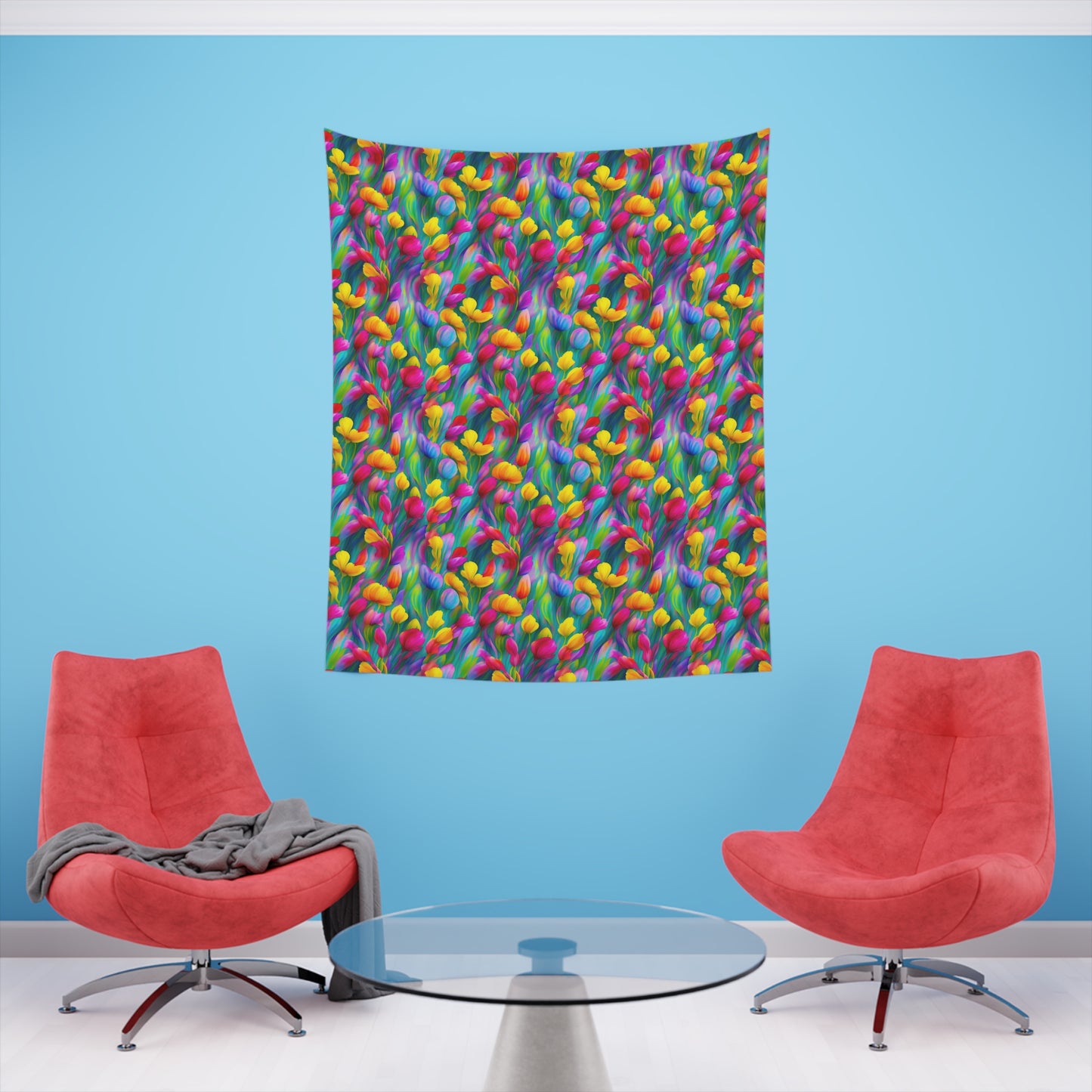 Rainbow Flower Tapestry for the wall for pride and celebrating inclusiveness lgbtq ally wall art gay wall art up to 100 inches show pride v3