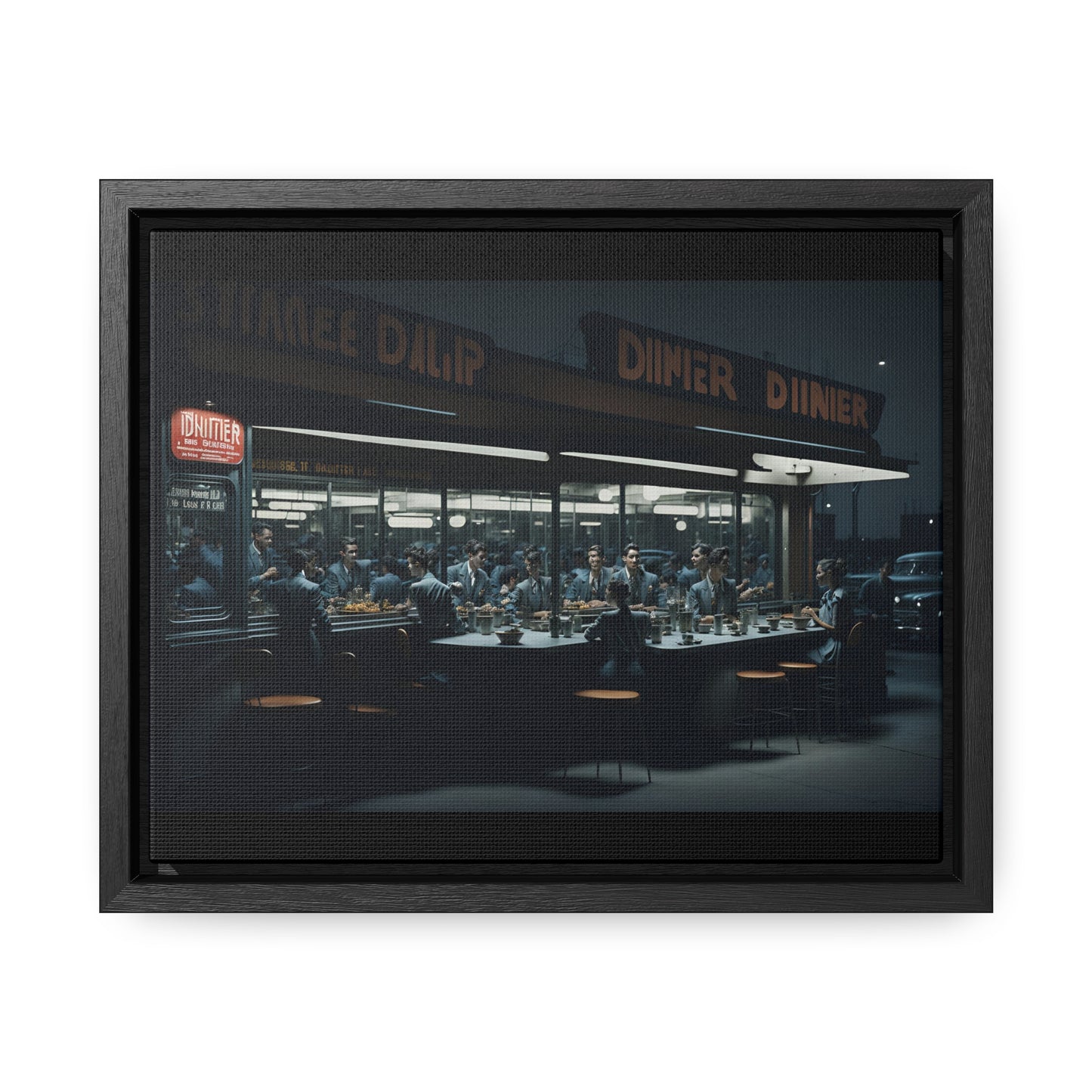 Drive-In Diner Dreams Nostalgic Dystopian Collection of Retro Wall Art Gallery Canvas Wraps Horizontal Frame v2/6