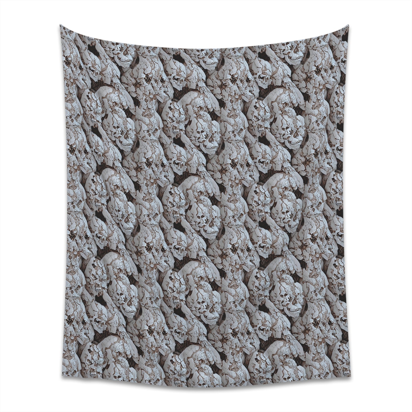 Cracked Skulls Tapestry for home decor pale cracked skull repeating pattern polyester tapestry with modern and unique design gorgeous