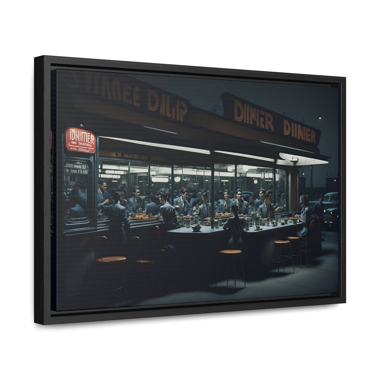 Drive-In Diner Dreams Nostalgic Dystopian Collection of Retro Wall Art Gallery Canvas Wraps Horizontal Frame v2/6