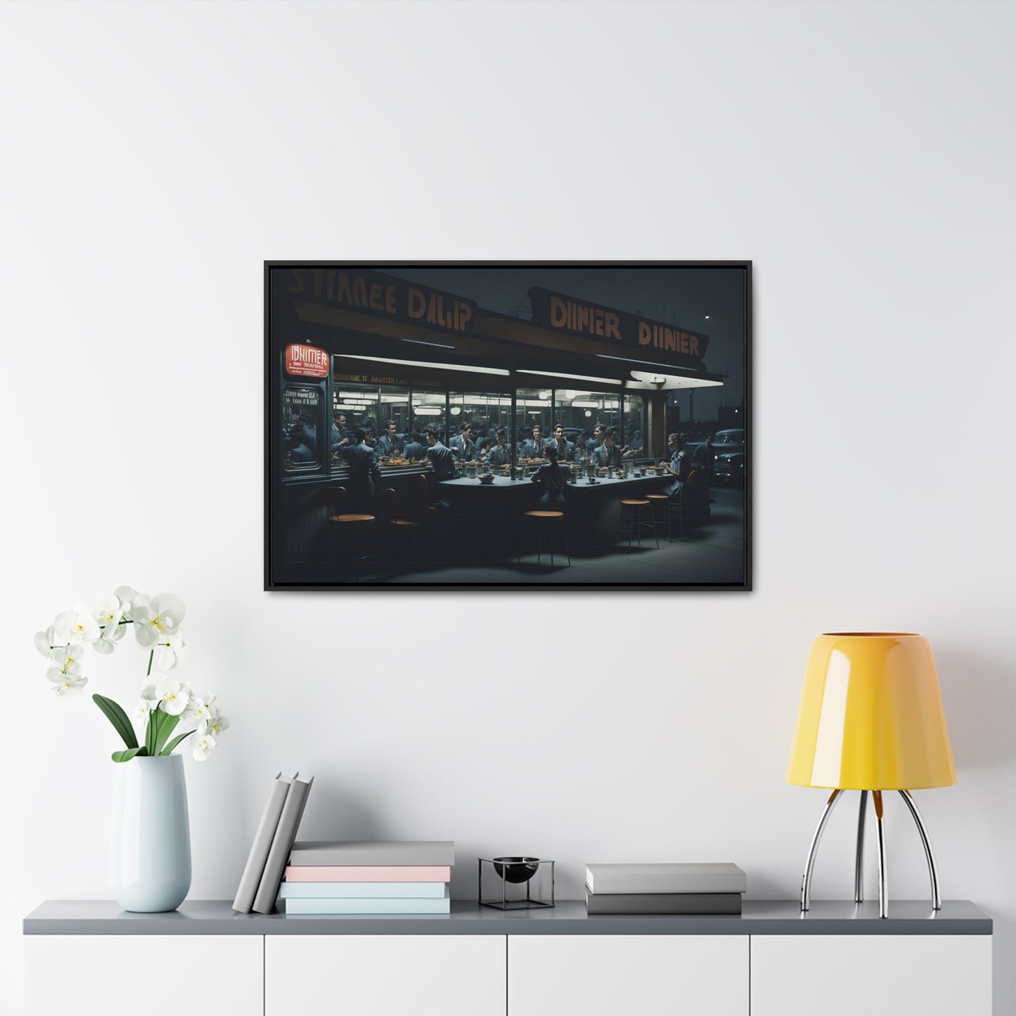 Drive-In Diner Dreams Nostalgic Dystopian Collection of Retro Wall Art Gallery Canvas Wraps Horizontal Frame v2/6