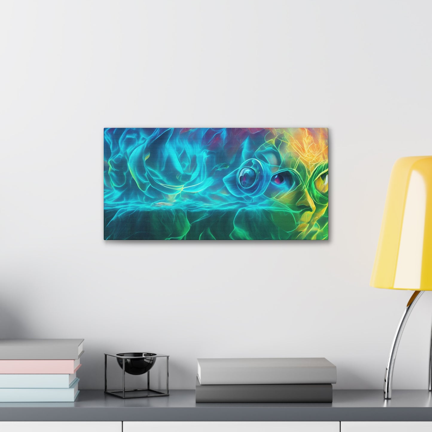 Rainbow wave stretched Canvas Gallery Wraps for the gameroom art gay gift for lgbtq lovers ally femme style art horizontal orientation v4