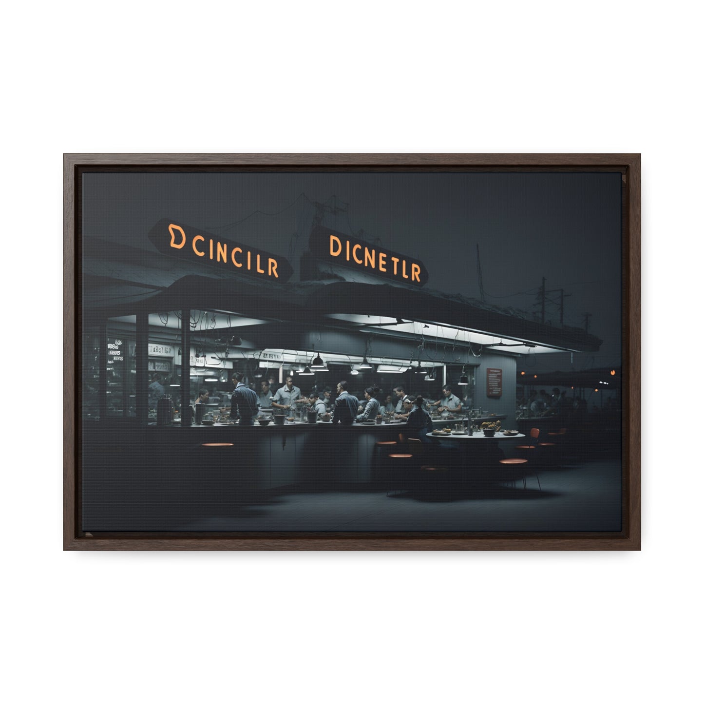 Drive-In Diner Dreams Nostalgic Dystopian Collection of Retro Wall Art Gallery Canvas Wraps Horizontal Frame v1/6