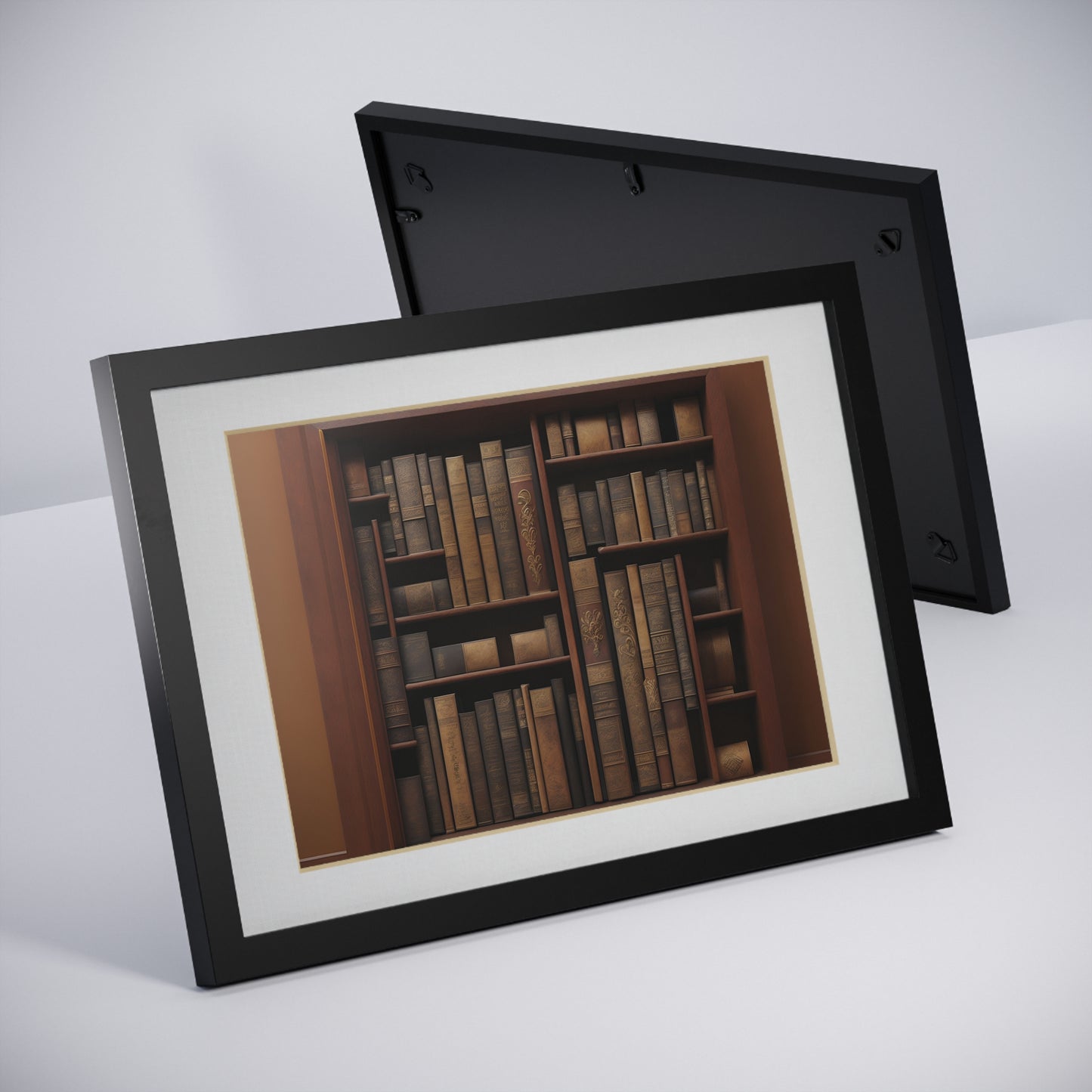 Library framed art library bookshelf studio study office poster teacher 2