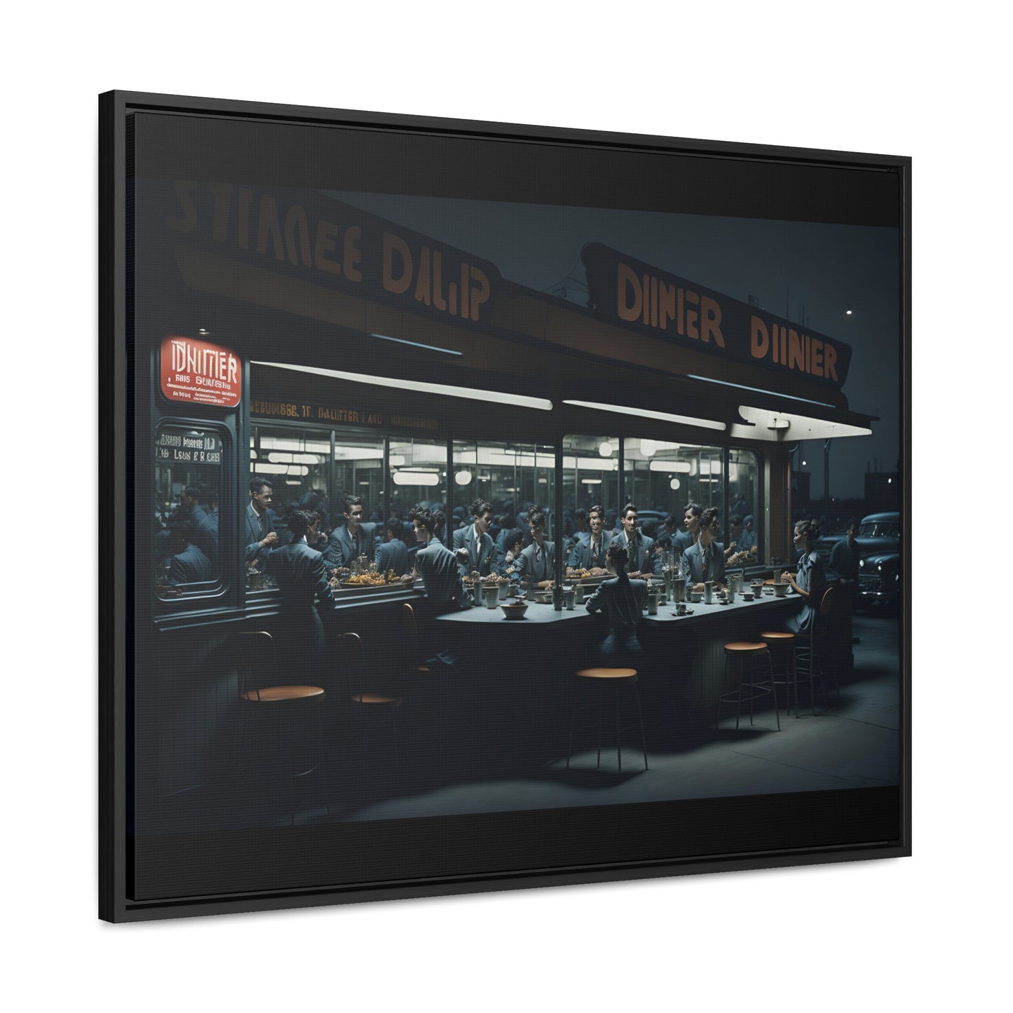 Drive-In Diner Dreams Nostalgic Dystopian Collection of Retro Wall Art Gallery Canvas Wraps Horizontal Frame v2/6